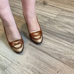 Cole Haan Tan and Cream Heels